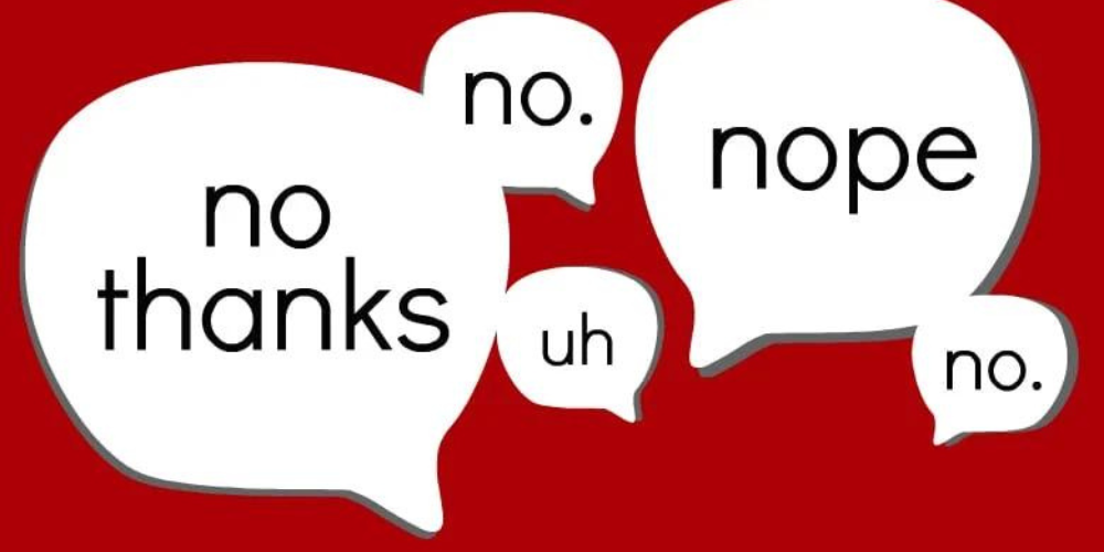 different ways to say NO in separate voice bubbles