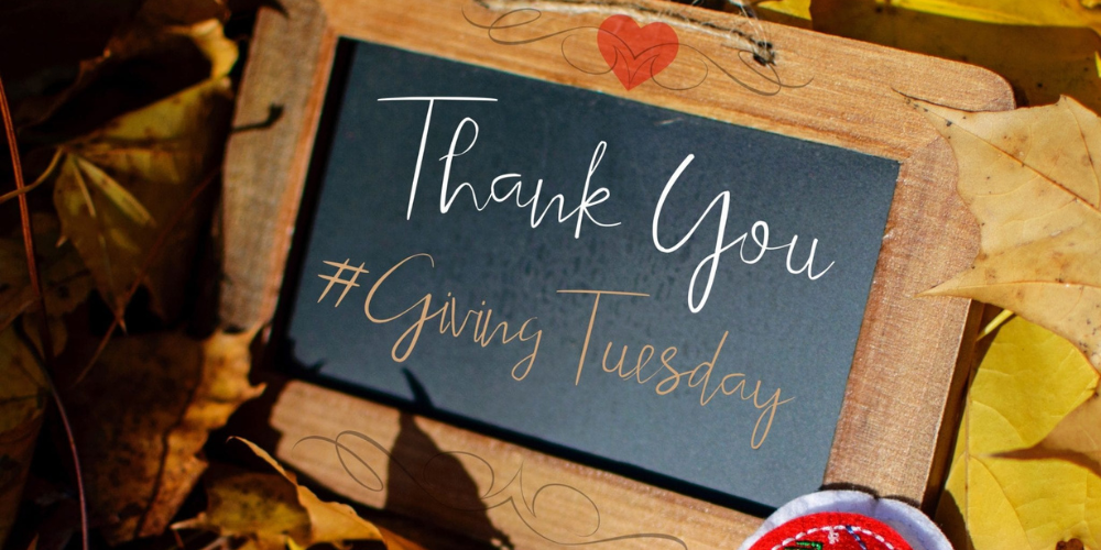 decorative fall chalkboard that says Thank You #Giving Tuesday