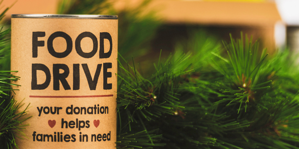 food drive collection can at Christmas